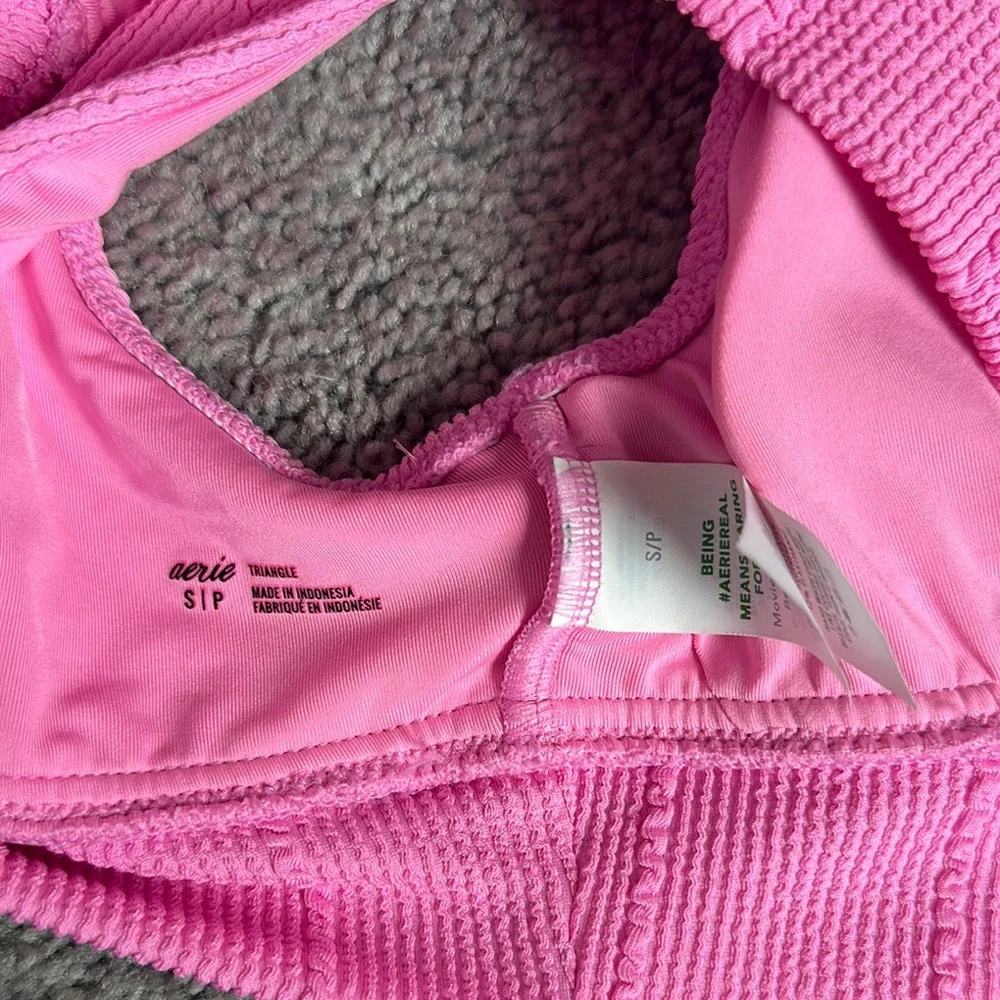 Pink Ribbed Women's Bikini Top - Picture 3 of 3